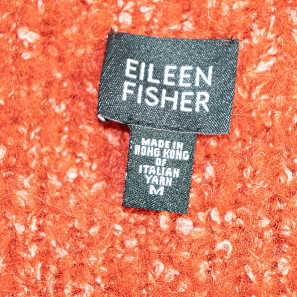 EILEEN FISHER Boucle tweed Coat Alpaca Wool in Burned Orange Medium - Picture 3 of 10